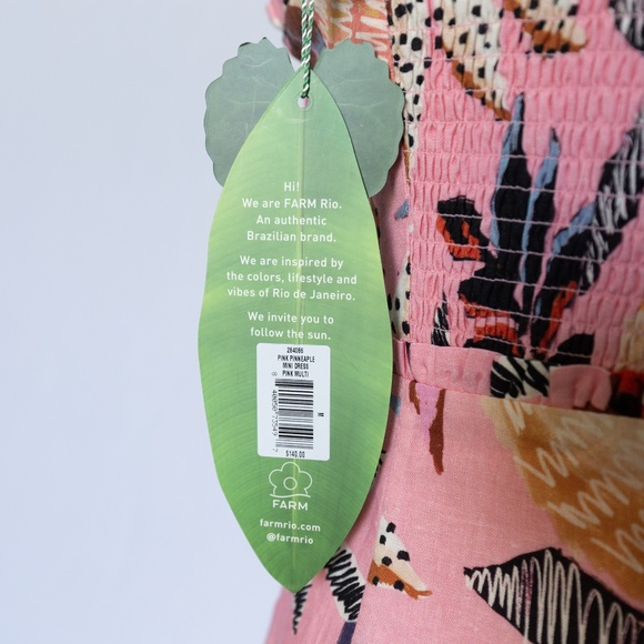 FARM RIO Pink Pineapple Mini Dress - NWT, Size Medium - Picture 9 of 12